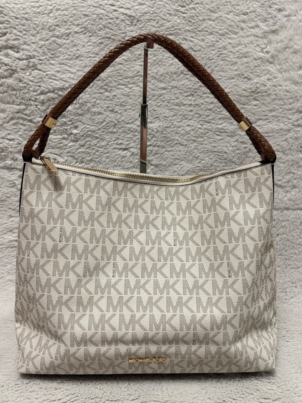 Michael Kors Lexington Large Shoulder Bag with Brown Braided Handle